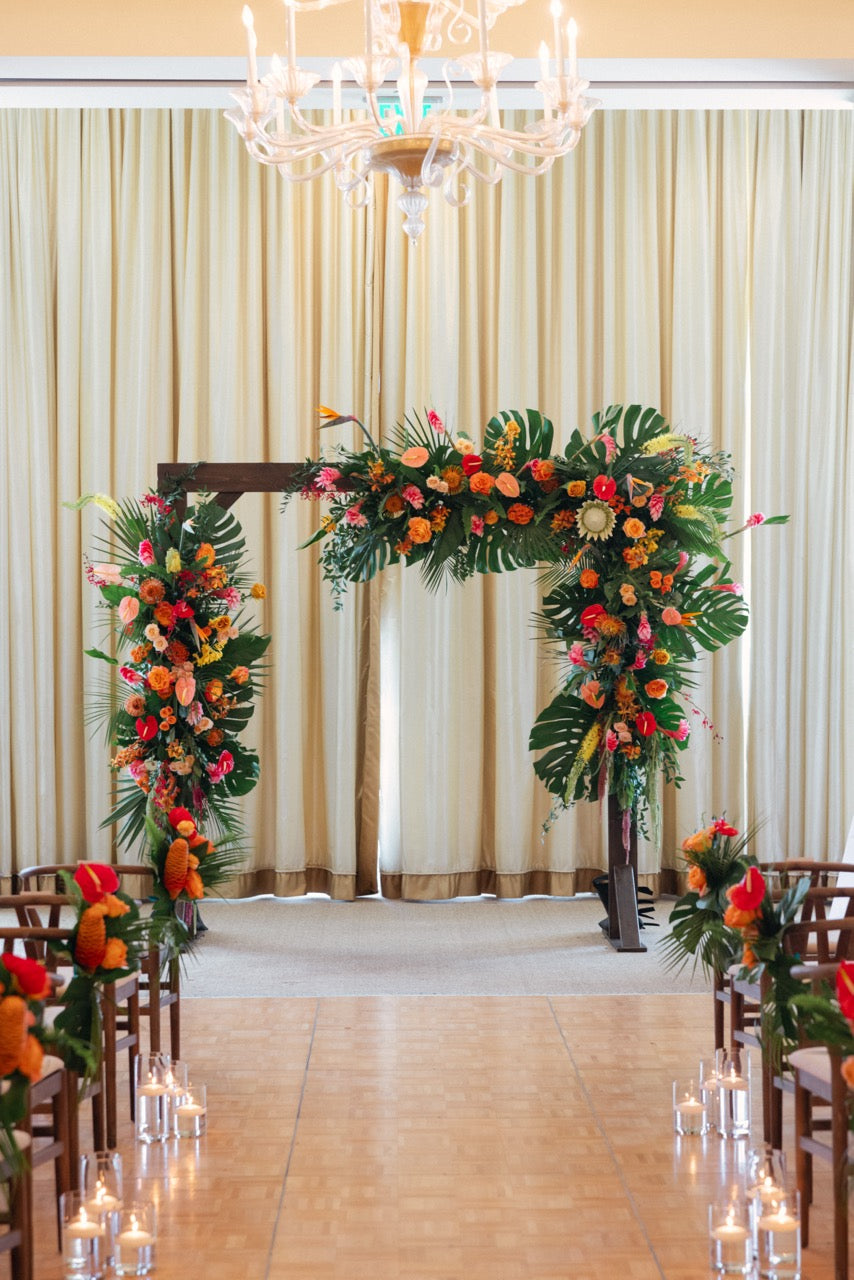 Dark Wood Rectangle Arch Rental