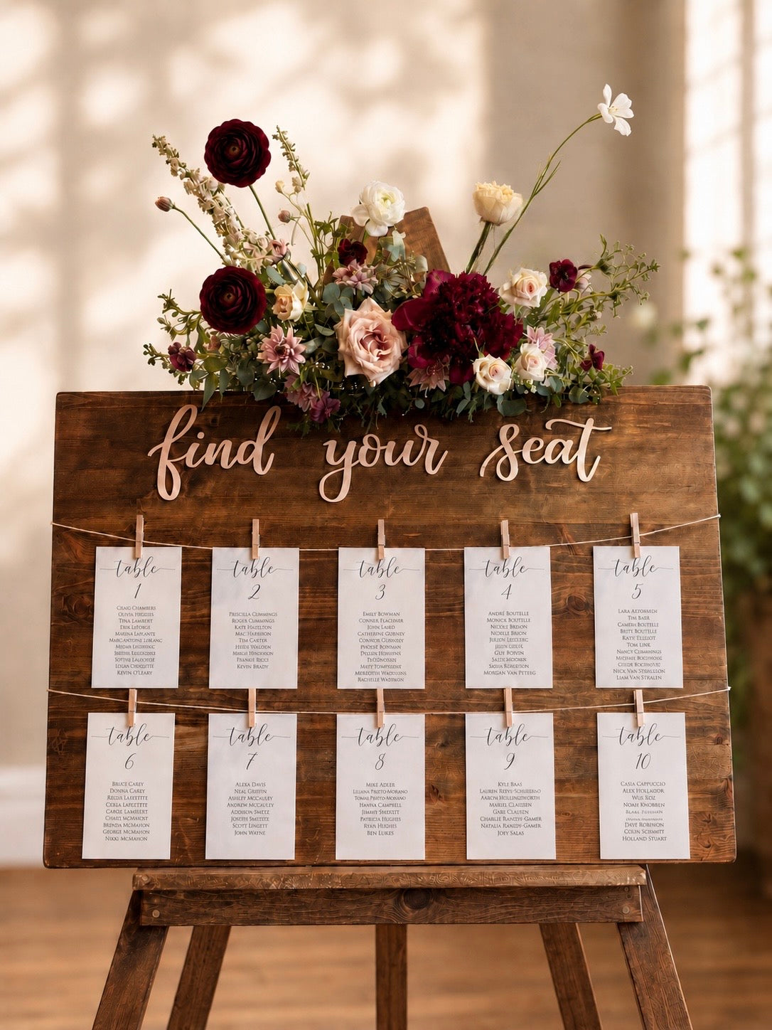 Find Your Seat Sign Floral Add-On