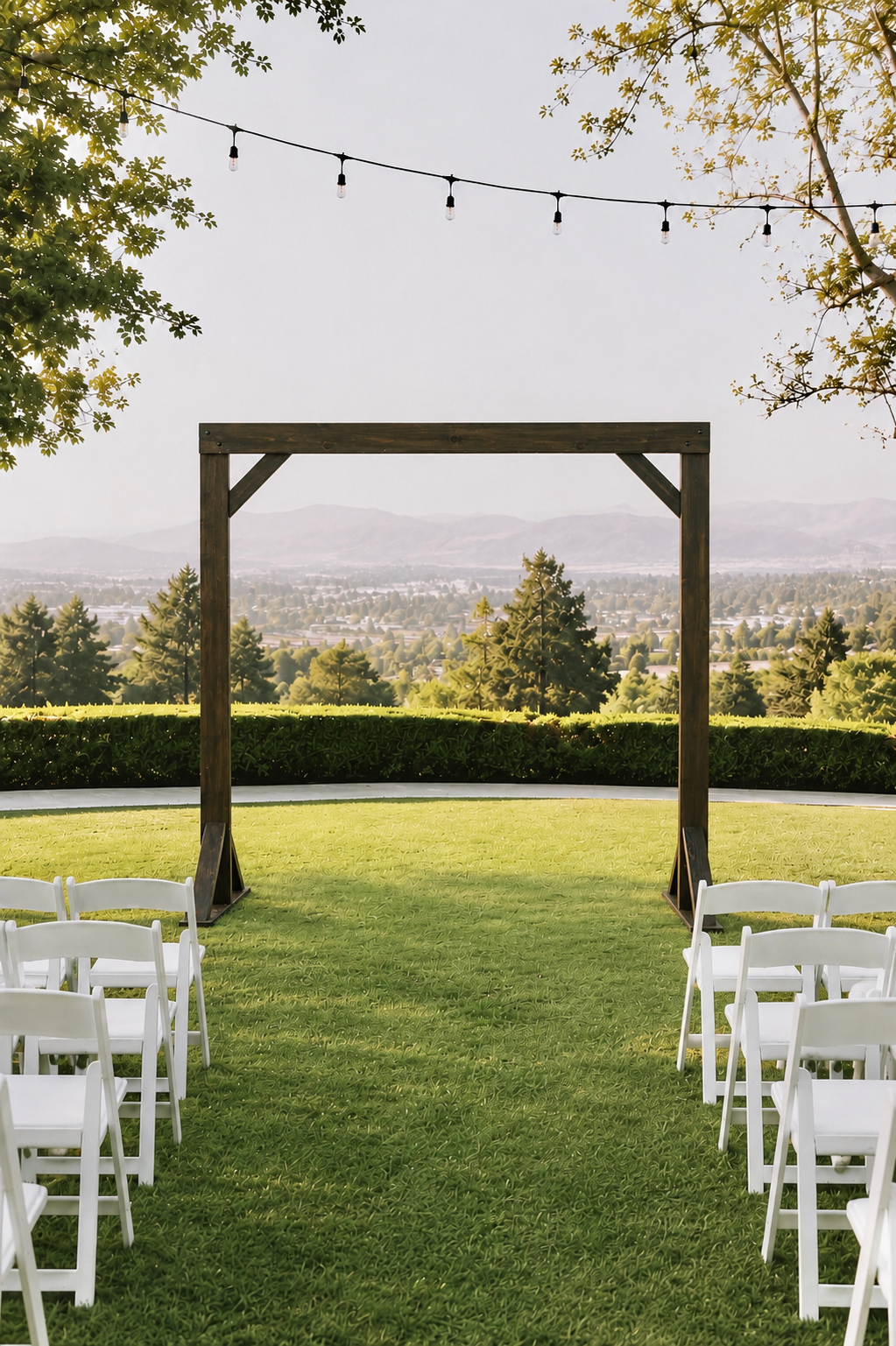 Dark Wood Rectangle Arch Rental
