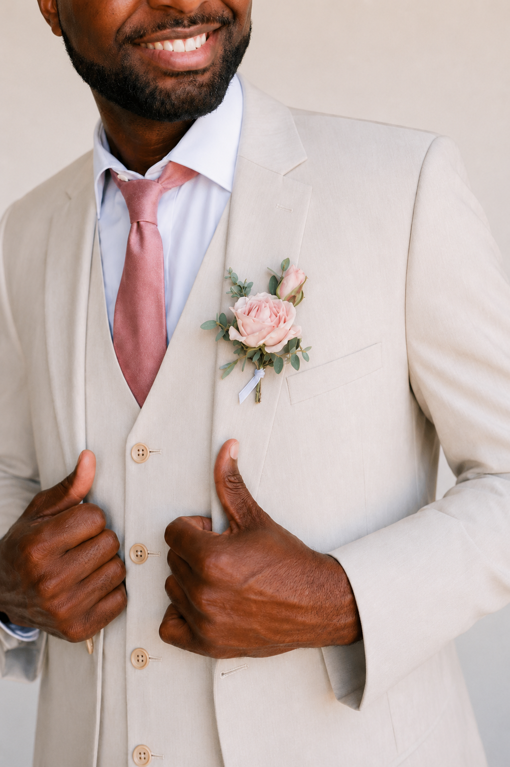 Simple Spray Rose Boutonnière