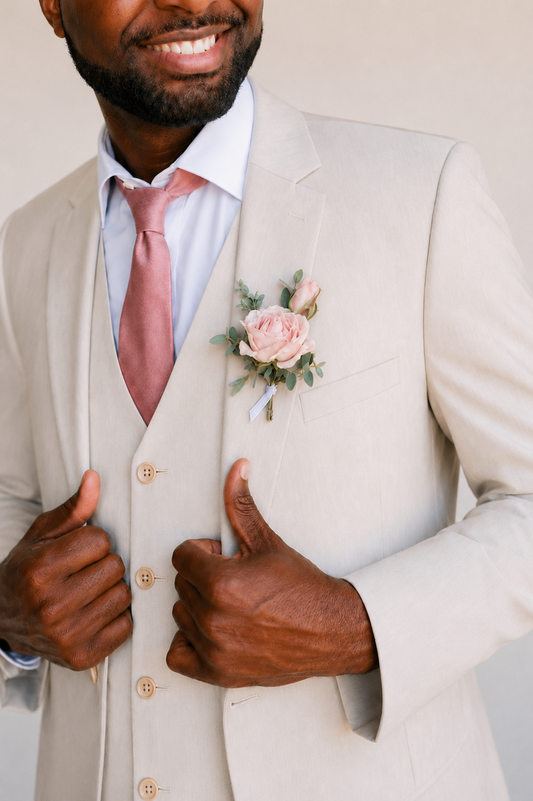 Simple Spray Rose Boutonnière
