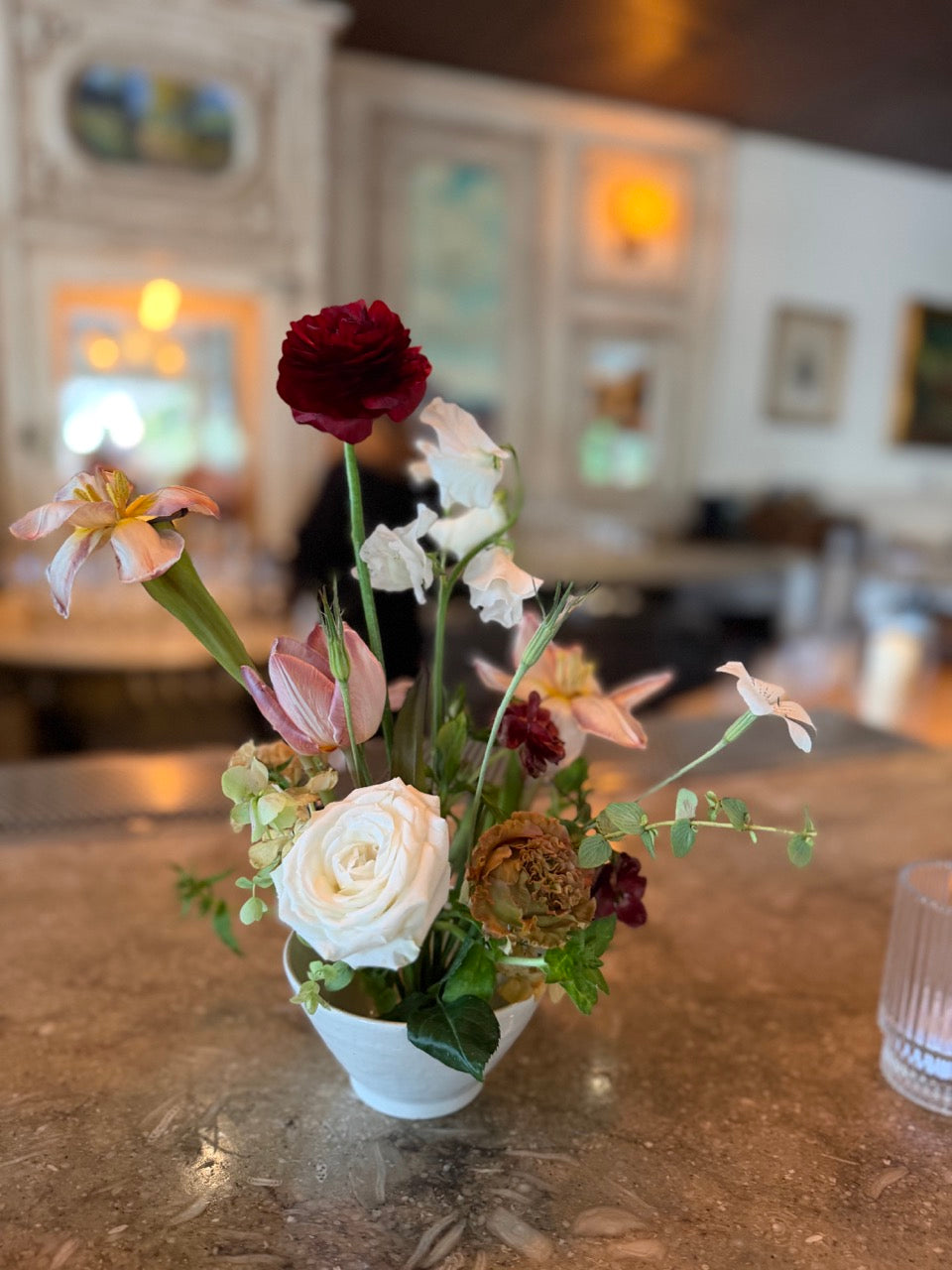 Ikebana-Style Bowl Arrangement