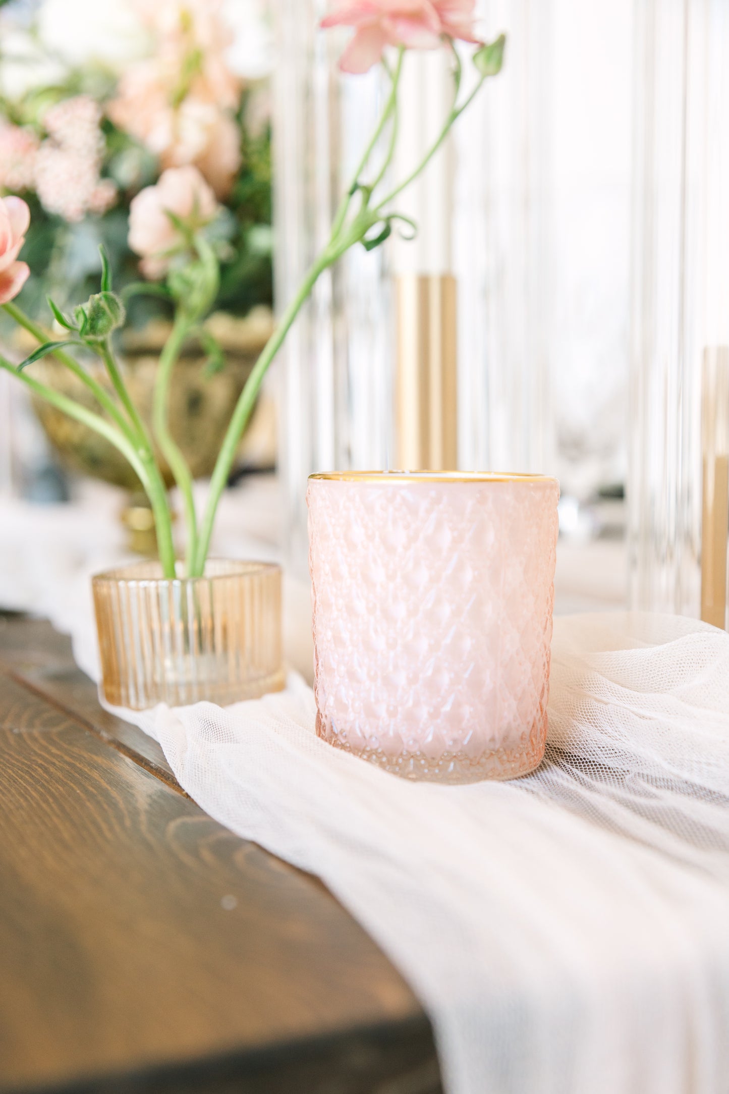 Blush Mercury Glass Tealight Holder