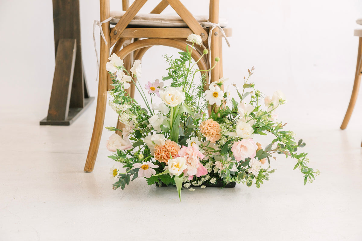 Pedestal Arrangement with Whimsical Greenery