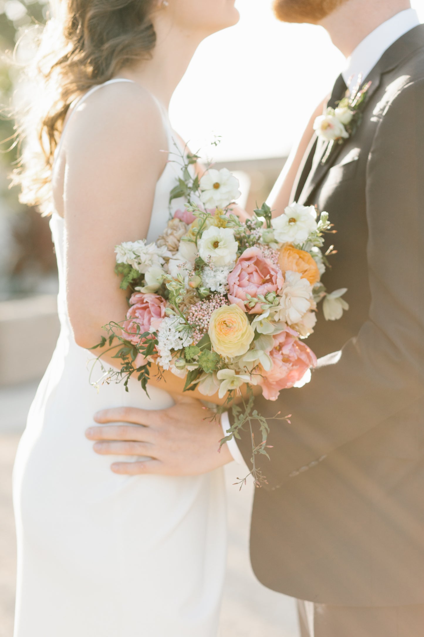 Premium pastel spring wedding bouquet