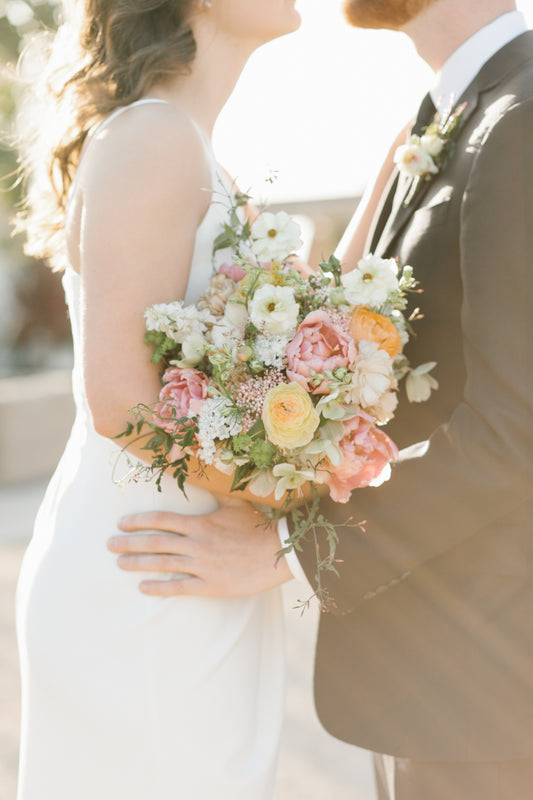 Premium pastel spring wedding bouquet