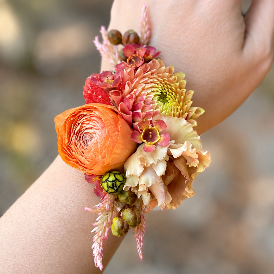 Ranunculus Wrist corsage for prom