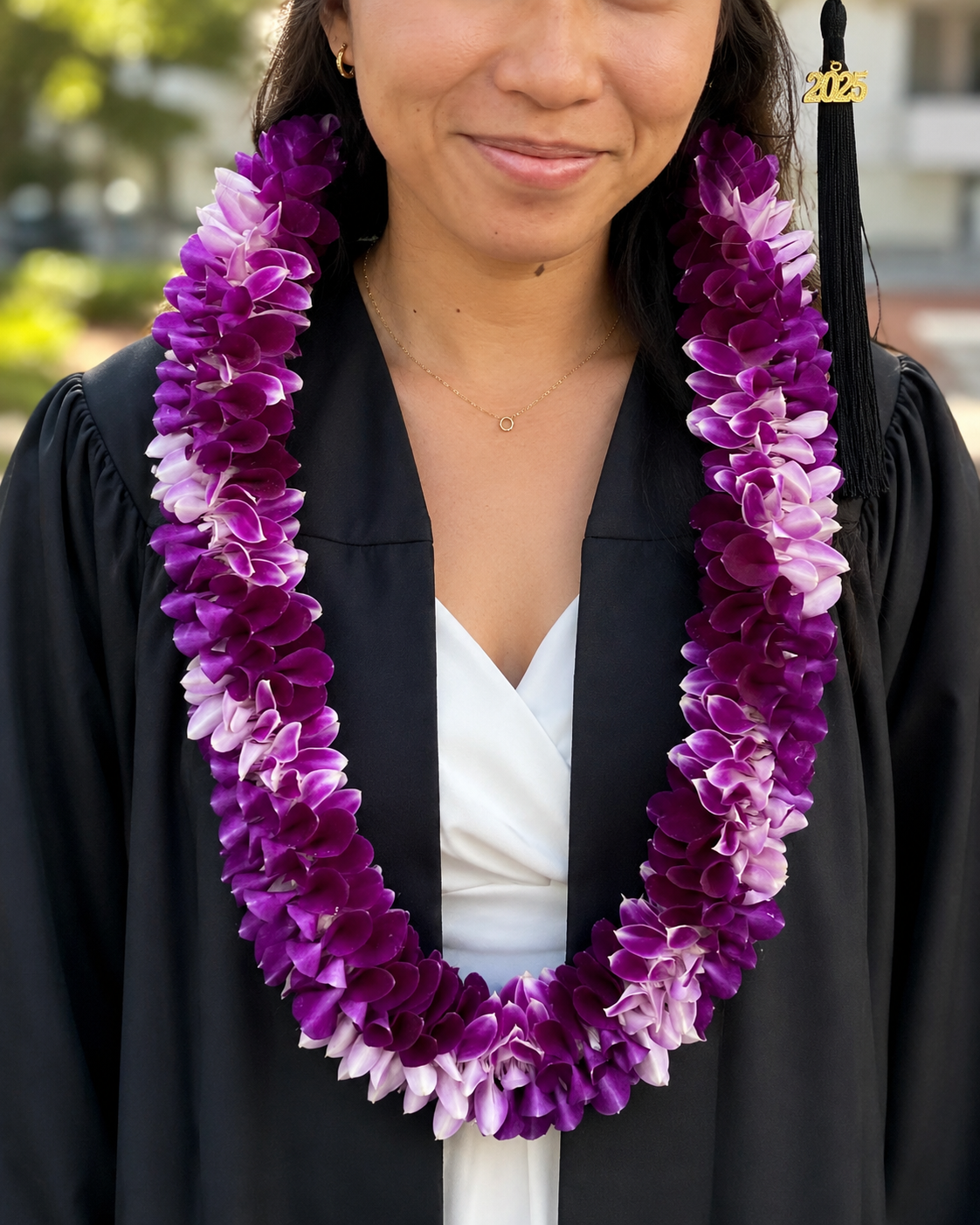 Premium Twisted Double Purple Orchid Lei